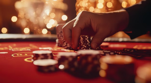 Baccarat betting layout showing Player, Banker, and Tie positions